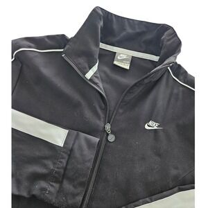 Nike Sportswear Track Jacket Zip Up Black White Logo Athletic Mens Size M